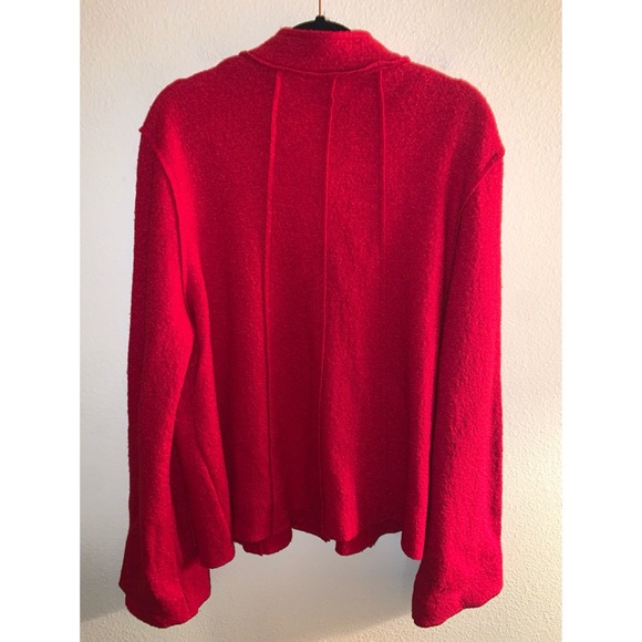 Goldwater Creek Red Wool Blend Coat Women’s Size Medium - Picture 2 of 4